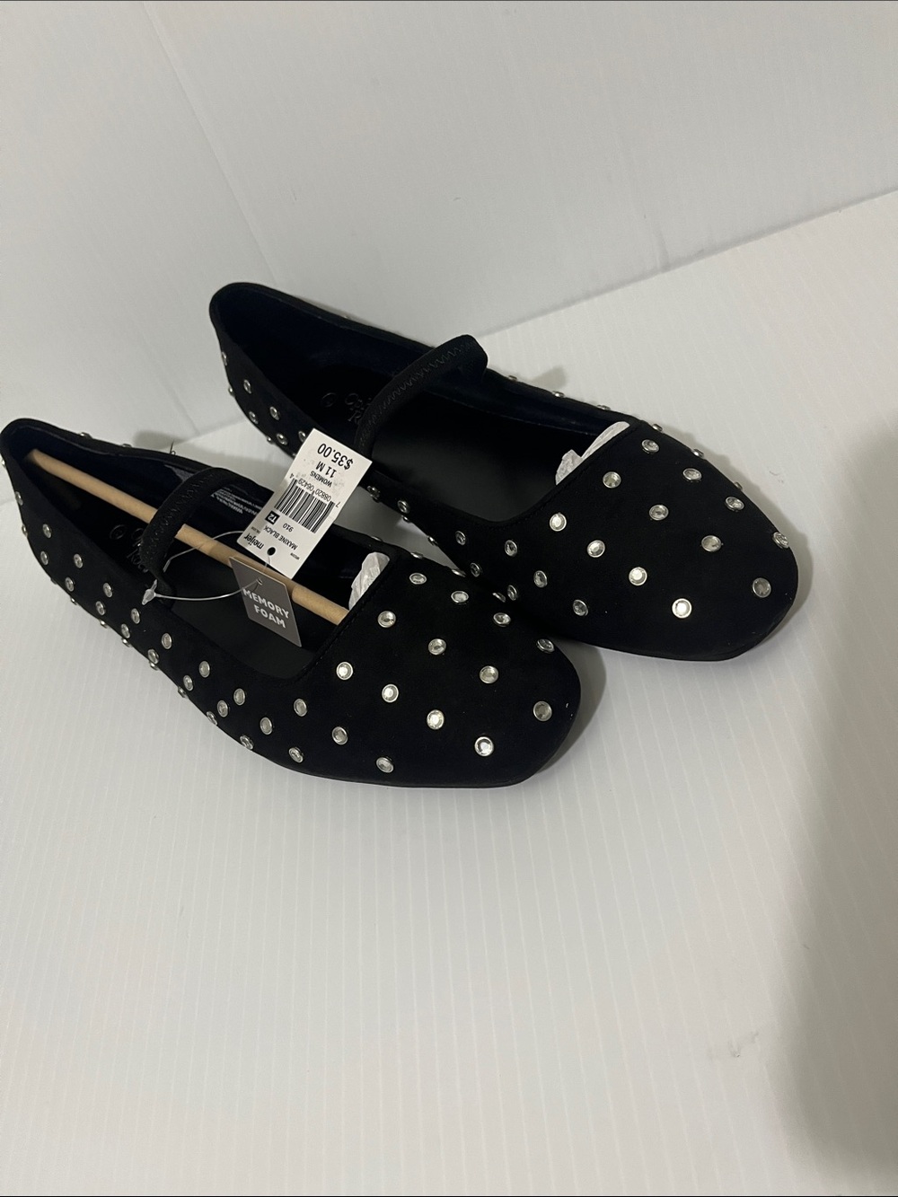 Size 11 - Women’s Black Studded Mary Jane Flats